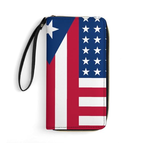 Leder Geldbörse Pr-Staat Us-Flagge Handtaschen Vintage Design Tragbare Brieftasche Niedliche Portemonnaie Für Mutter, Freundin, Tochter von Generic