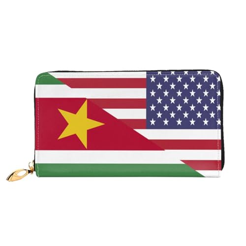 Leder Geldbörse Us-Suriname-Freundschaftsflagge Geldbörse Nette Portemonnaie Retro Brieftasche Für Mädchen, Lehrer, Mutter von Generic