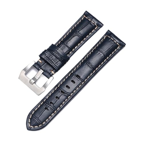 Leder Herren Blau Uhrenarmband Smartwatch Zubehör Schnellverschluss(1 blue,26mm) von Generic
