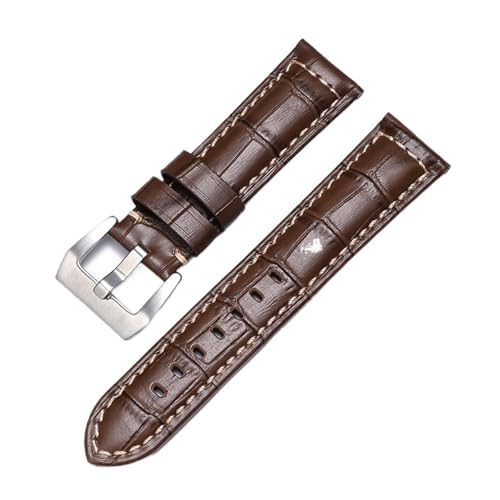 Leder Herren Blau Uhrenarmband Smartwatch Zubehör Schnellverschluss(1 dark brown,26mm) von Generic