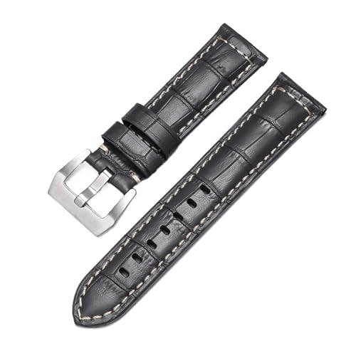 Leder Herren Blau Uhrenarmband Smartwatch Zubehör Schnellverschluss(1 gray,22mm) von Generic