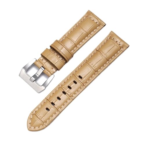 Leder Herren Blau Uhrenarmband Smartwatch Zubehör Schnellverschluss(1 light brown,26mm) von Generic