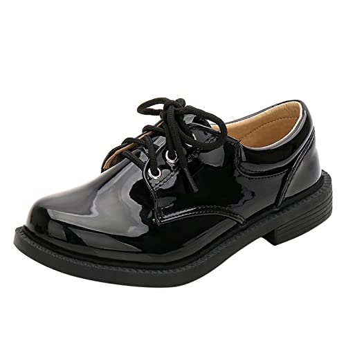 Leder-Kinderschuhe Jungen Wasserdicht: Halbschuhe Jungen Leder Lederschuhe Lässige Abendschuhe Glitzer Schulschuhe Mit Schnürung Uniformschuhe Freizeitschuhe Bequem Sohlen Tanzschuhe-Einzelschuhe von Generic
