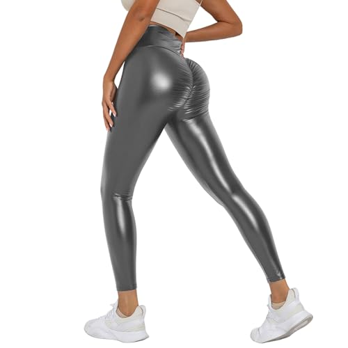 Leder Leggings Damen High Waist Kunstleder Lederhosen Glänzend Boom Booty Skinny Leggins Lederoptik Slim Fit Hosen Push Up Lederleggings Strumpfhosen Lederhose Leder Leggings Damen High Waist Kunstleder Lederhosen Glänzend Boom Booty Skinny Leggins Lederoptik Slim Fit Hosen Push Up Lederleggings Strumpfhosen Lederhose von Generic