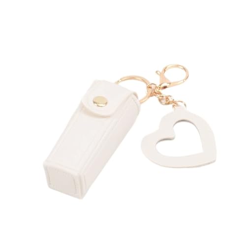 Leder PU Damen Lippenstift Tragbare Lippenbalsam Aufbewahrungstasche Lippenstift Schutzhülle(White) von Generic