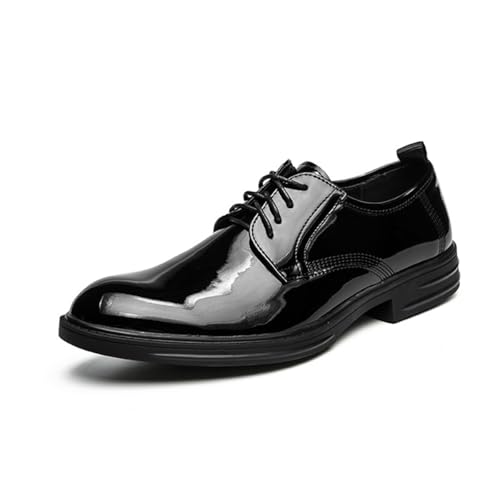 Leder Smoking Schuhe für Männer Cap Toe Schnürung formell Business Oxford für Partys Hochzeiten Arbeit,Schwarz,40 EU von Generic