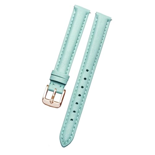 Leder Uhrenarmband 12mm 14mm 16mm 18mm Damen Mehrfarbiges Armband(Light Blue 3,12mm) von Generic