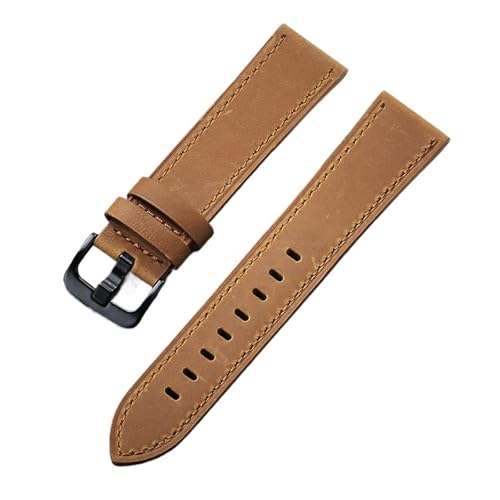 Leder Uhrenarmband Quick Release Soft Uhrenarmband Herren Damen Uhrenzubehör(Light brown,24mm) von Generic