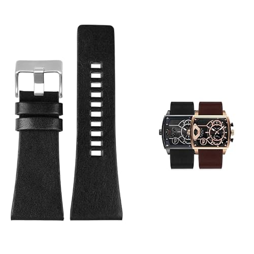 Lederarmband für Diesel DZ7313 DZ4386 DZ1405 Litchi-Grain-Uhrenarmband(GREEN BLUE,32mm) von Generic