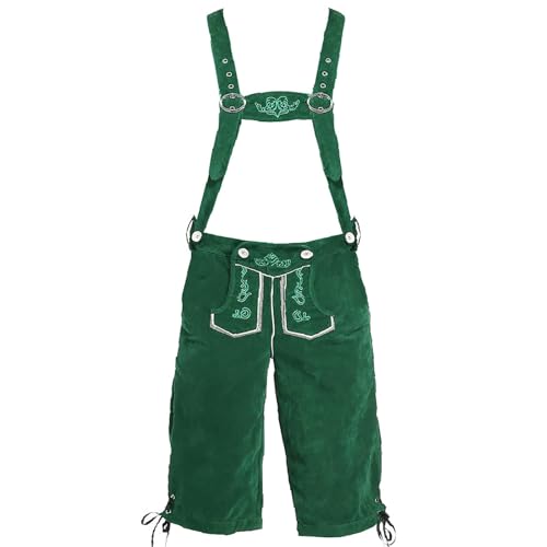 Lederhose Herren Damen Tracht Traditionelle Trachtenhose Kurz Trachten Leder Hose Unisex für Oktoberfest Besondere Anlässe Grün Veloursleder Trachtenlederhose mit Hosenträger M-XXL Lederhose Herren Damen Tracht Traditionelle Trachtenhose Kurz Trachten Leder Hose Unisex für Oktoberfest Besondere Anlässe Grün Veloursleder Trachtenlederhose mit Hosenträger M-XXL von Generic