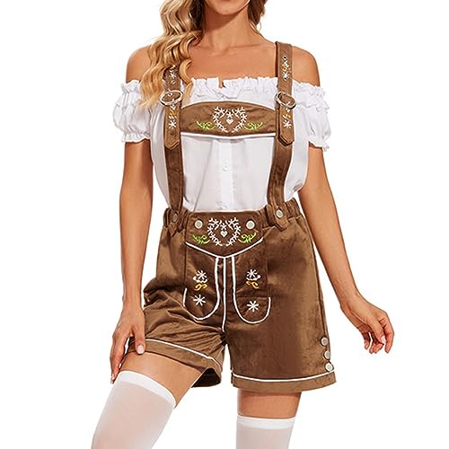 Lederhose Herren Tracht Trachtenlederhosen Damen Kurz Kurze Trachtenhose für Oktoberfest Trachten Lederhosen Trachtengürtel Kurze Leder Hose Gürtel Trachtenmode Große Größen Bayerische Schwarz Braun von Generic