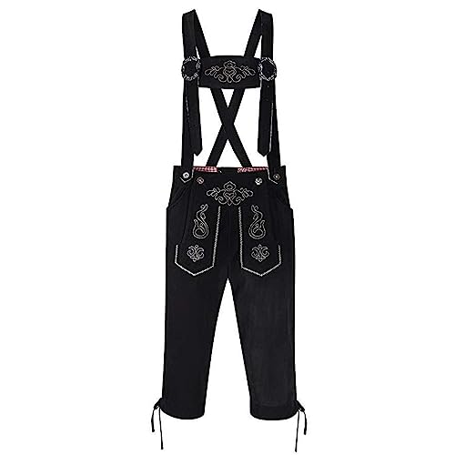 Lederhose Herren Tracht Trachtenlederhosen Damen Kurz Kurze Trachtenhose für Oktoberfest Trachten Lederhosen Trachtengürtel Kurze Leder Hose Gürtel Trachtenmode Große Größen Bayerische Schwarz Braun von Generic