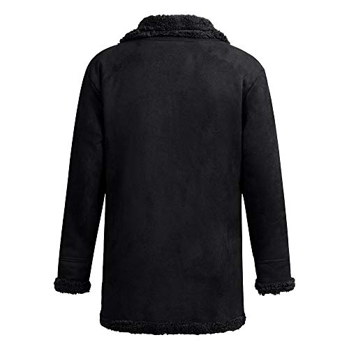 Ledermantel Herren?Winter Parka Mit Fell-Imitat Jacke Mantel Echtleder KöNigs Mantel Mit Kunstpelz Und Fellkragen Fleecejacke Windbreaker Warm Wintermantel Lang Slim Fit Herrenmantel Trenchcoat von Generic