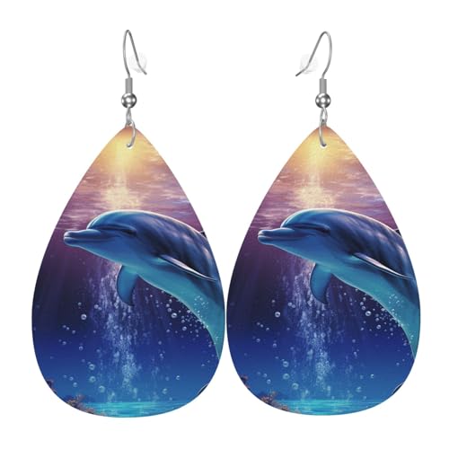 Lederohrringe Delphin Damen Ohrring Ornamente Klassischen Schmuck Ohrringe, Für Mädchen, Ouple, Braut Party von Generic