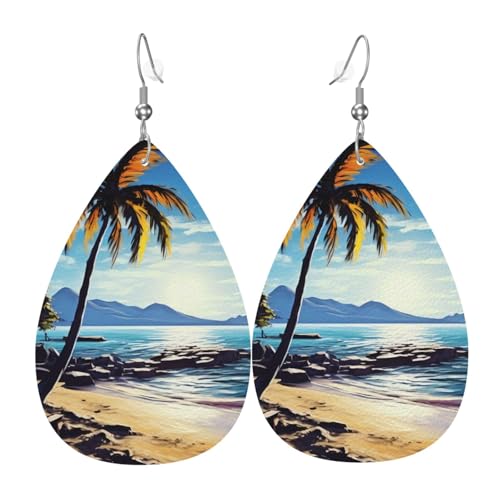 Lederohrringe Entspannter Strand Tropfenohrringe Klassischen Mode Teardrop Leder Ohrringe, Für Mädchen, Geburtstagsfeier, Braut Party von Generic