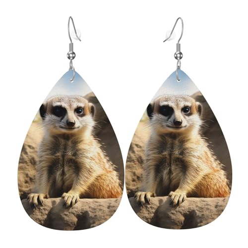 Lederohrringe Erdmännchen Damen Ohrring Mode Klassischen Teardrop Ohrringe, Für Braut Party, Ouple, Valentine'S Day von Generic