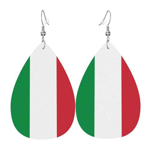 Lederohrringe Italienische Flaggen-Drucke Tropfenohrringe Klassischen Ornamente Schmuck Ohrringe, Für Braut Party, Mädchen, Valentine'S Day von Generic