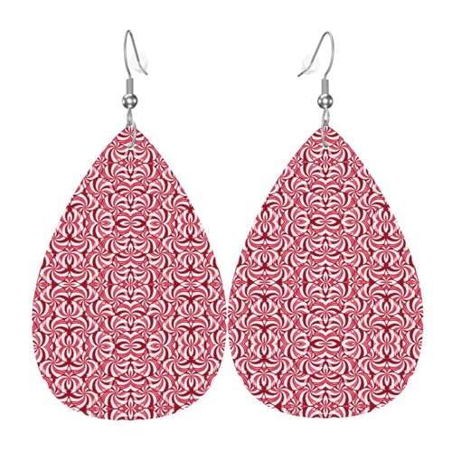 Lederohrringe Weihnachts-Pfefferminzbonbon-Schuppen Damen Ohrring Klassischen 1 Paar Schmuck Ohrringe, Für Festival, Valentine'S Day, Braut Party von Generic