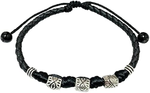 Lederperlen Fußkettchen Armband gewebte Fußkettchen für Damen Herren Paar Barfuß Sandalen Schuhe Strand Pool Schön und praktisch von Generic