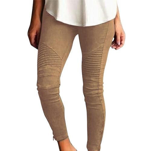 Leggings Damen, Scrunch Leggings Thermo Damen Kompressionsleggins Leggings Mit Taschen Damen Yoga Hose Damen Leggings Damen Leggings Damen Push Up Sport Booty Scrunch Sportleggings (Khaki,M) von Generic