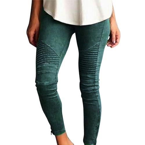 Leggings Damen, Sport Leggings Damen High Waist Sexy Leggings Mit Taschen Damen Yoga Hose Damen Leggings Damen Gym Leggings Damen Push Up Scrunch Sportleggings Für(Grün,M) von Generic