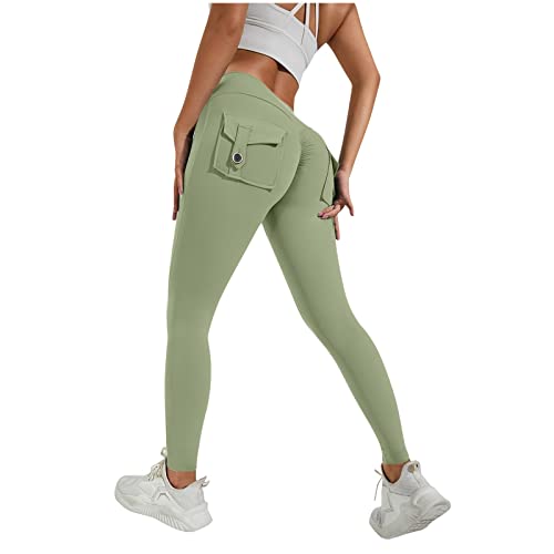 Leggings Damen, Sport Leggings Damen Leggings Gerippt Damen Scrunch Butt Leggings Gym Sport Leggings High Waist Bauchweg Hose Scrunch Butt Lang Yogahose Damen Warme Leggings Damen (A05,S) von Generic