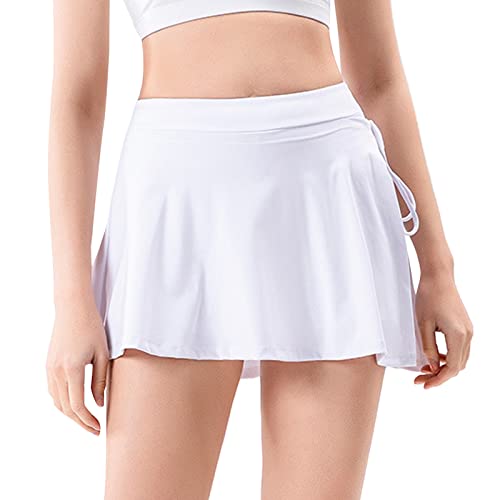 Leggings Damen, Tennisrock Damen High Waist Sportrock Shorts mit Schlitz Gefälschte Zweiteilige Minirock Tennis Golfrock Hosenrock Frauen Sommer Tennisröcke Sport Yoga Laufröcke Fitnesshose von Generic