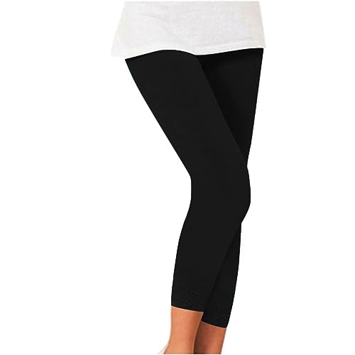 Leggings Damen 7/8 High Waist Elastische Blickdicht Große Größen Leggings Damen High Waist, Blickdicht Schwarze Leggings für Gym Yoga Sport von Generic