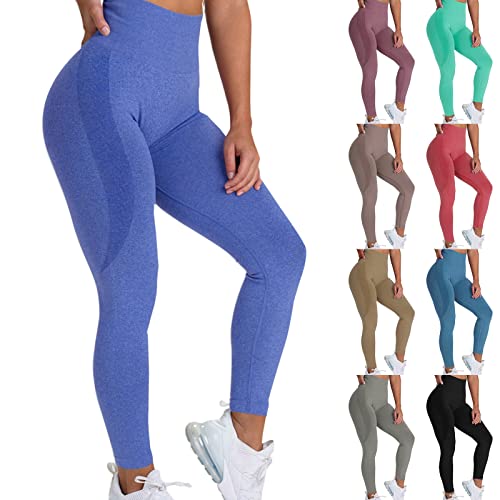 Leggings Damen High Waist - Blickdicht Leggins mit Bauchkontrolle für Sport Yoga Gym Scrunch Butt Leggings Damen Booty Lifting Po Push Up Gym Seamless Sporthose von Generic