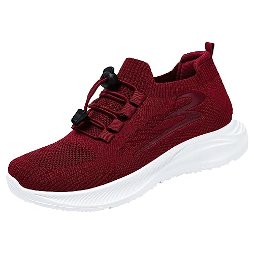 Leicht Schlupfschuhe Frauen - Breite Barfuss Schuhe Damen Hausschuhe mit Fussbett Casual Weit Zehenschuhe Air Turnschuhe Studenten Wanderschuhe Sneakerr für Gym Walking Jogging Laufen von Generic