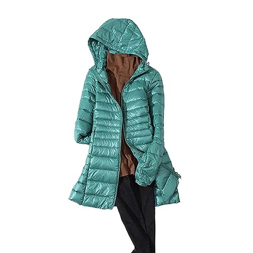 Leicht Steppjacke Damen Lang Daunenjacke Gesteppt Kapuzenjacke Warme Übergangsjacke Elegant Mantel Freizeit Steppmantel Winter Jacke Bodywarmer Outdoorjacke Federleichte Daunenjacke Damen von Generic