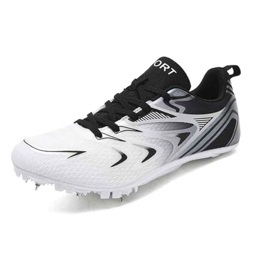 Leichtathletik Spikes Schuhe, Professionelle Langstreckenlauf Sprint Turnschuhe Atmungsaktive Springschuhe Sportschuhe Für Herren Damen,Schwarz,39 EU von Generic