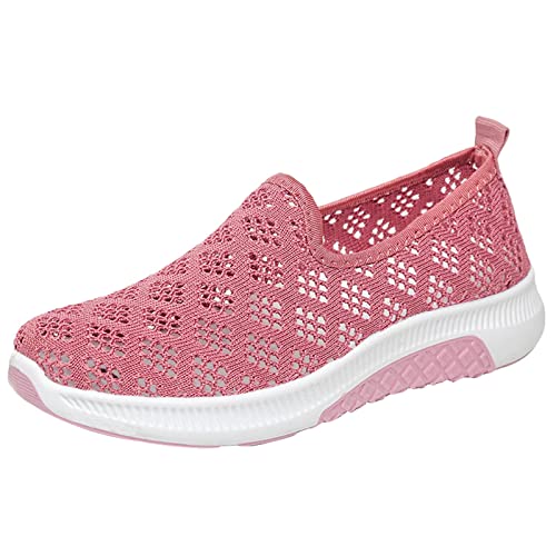 Leichte Atmungsaktive Slip on Schwarze Sneaker Turnschuhe Damen Sommerschuhe Damen Bequem Orthopädische Wanderschuhe Keilabsatz Sommer Schuhe Sommer Mesh Wandern Laufschuhe Turnschuhe von Generic