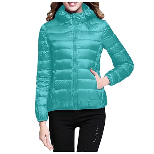 Leichte Daunenjacke Damen Pu f fer Jacke Damen Leichter Daunenmantel Lightweight Steppjacke Damen Leicht Packable Down Jacket Women Federleichte Daunenjacke Dünne Jacke Daunen (Mint Green-a, XXXXL) von Generic