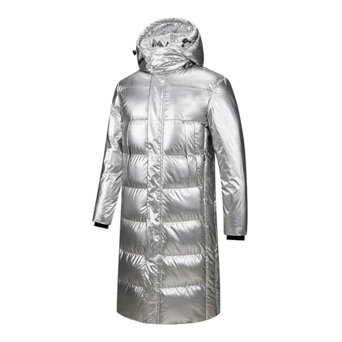 Leichte Daunenjacke Herren Lang Leicht Puffer Jacke Steppjacke Herren Übergangsjacke Dünne Daunenmantel Herren Puffer Mantel Leichter Steppmantel Winter Daunen Mantel Herren Warme Pufferjacke Kaputze von Generic