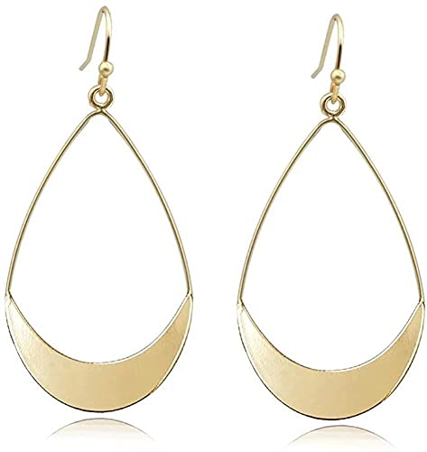 Leichte Ohrhänger Einfache Ohrringe Gold Teardrop Ohrringe für Frauen（golden） Geschickt und professionell von Generic