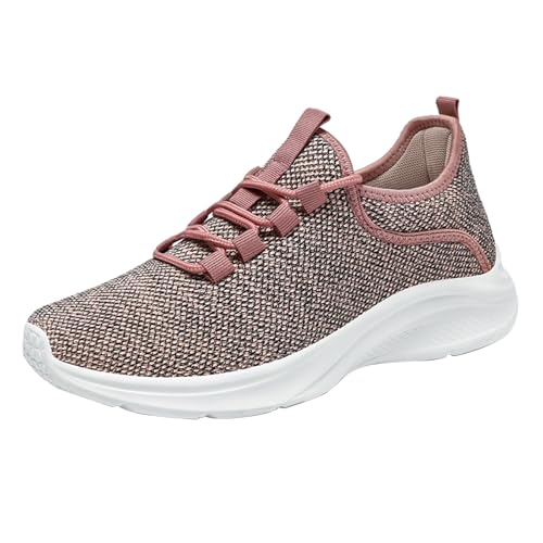 Leichte Sneaker Damen Mit Weichem Fußbett Breite Füße Bequem Schnürschuhe Mesh Stoffturnschuhe Leichte Flach Schuhe Atmungsaktive rutschfeste Joggingschuhe Geeignet Zum Bergsteigen Und Reisen Leichte Sneaker Damen Mit Weichem Fußbett Breite Füße Bequem Schnürschuhe Mesh Stoffturnschuhe Leichte Flach Schuhe Atmungsaktive rutschfeste Joggingschuhe Geeignet Zum Bergsteigen Und Reisen von Generic