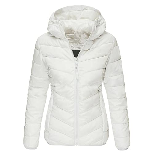 Leichte Steppjacke Damen Mit Kapuze Große Größe,Übergangsjacke Slim Fit Kapuzenjacke Packbar Ultraleichte Daunenjacke Winddicht Winterjacke Langarm Hooded Sweatjacke Elegant Cardigan von Generic