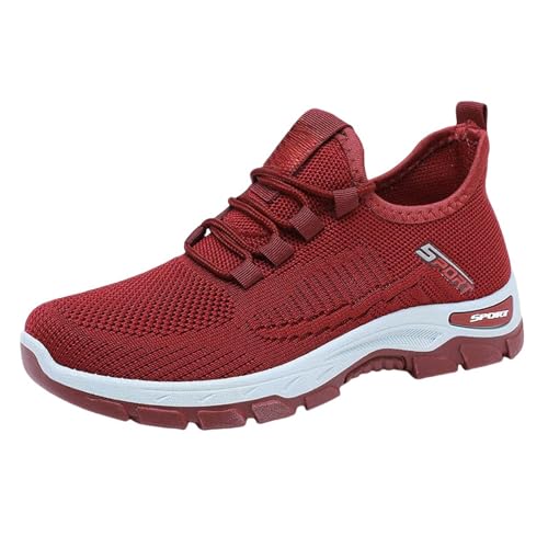 Leichte Trekkingschuhe Damen Fitnessschuhe Freizeitschuhe Damen Sneaker Modisch Joggingschuhe Atmungsaktiv Trekkingschuhe Verschleißfest Schnürschuhe Einfarbig Arbeitsschuhe Weich rutschfest von Generic