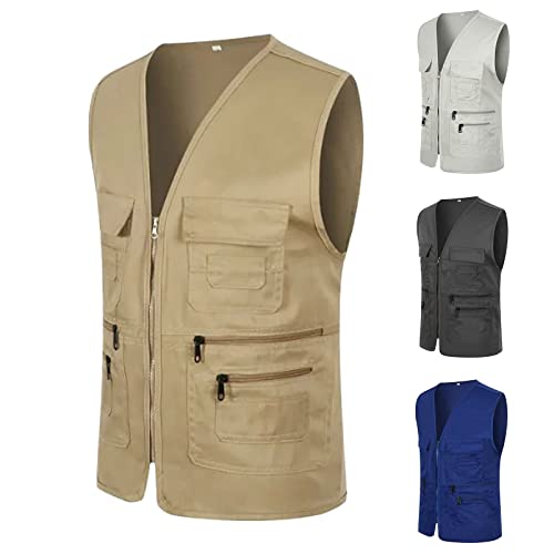 Leichte Weste Herren Sommer - Weste Herren Outdoor Dünn - Sportweste Leicht Outdoor Multi-Pocket-Weste Freizeit Anglerweste Mit Vielen Taschen Sommer Ärmellos Jacke Leicht Fotografie Sport Weste von Generic