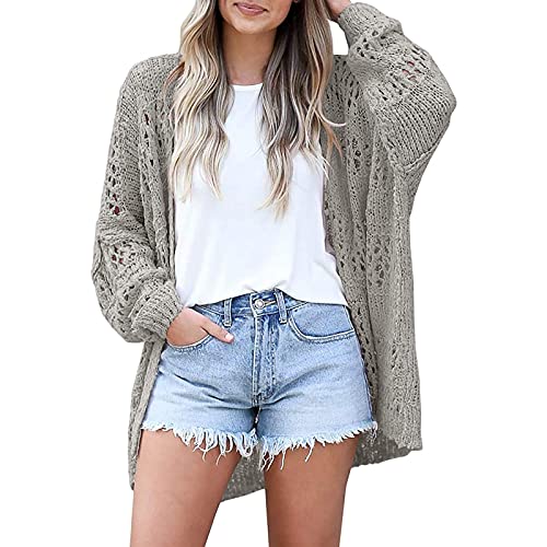Leichter Sommer Cardigan Damen - Lange Strickjacken Leicht Dünn Festlich Spitze Strick Gehäkelte Jacke Leichte Elegant Mantel Spitzen Strickmantel Gehäkelt Festliche Elegante Strickjacke Damen Lang von Generic