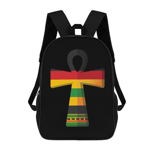 Leichter Wanderrucksack Afrikanische Flagge Ankh Kreuz Laptoprucksack Unisex Laptop-Rucksack Für Universität, Schule, Geschenk, 42X32X14Cm Leichter Wanderrucksack Afrikanische Flagge Ankh Kreuz Laptoprucksack Unisex Laptop-Rucksack Für Universität, Schule, Geschenk, 42X32X14Cm von Generic