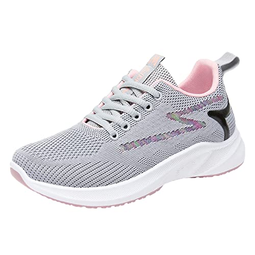 Leichtgewicht Basketballschuhe Damen Memory-Schaum und Dämpfung Orthopädische Sportschuhe rutschfeste Bequeme Sohle und Atmungsaktiv Freizeit Outdoor-Wanderschuhe (Grey, 39) von Generic