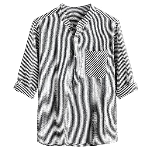 Leinen Hemden Herren Kurzarm Hemden Baumwolle Männer Sommerhemde Freizeit Hemd Henley Leinenhemd Strand Beach Leinen Hemd Regular Fit Freizeithemd Schwarz XXXXXL Leinen Hemden Herren Kurzarm Hemden Baumwolle Männer Sommerhemde Freizeit Hemd Henley Leinenhemd Strand Beach Leinen Hemd Regular Fit Freizeithemd Schwarz XXXXXL von Generic