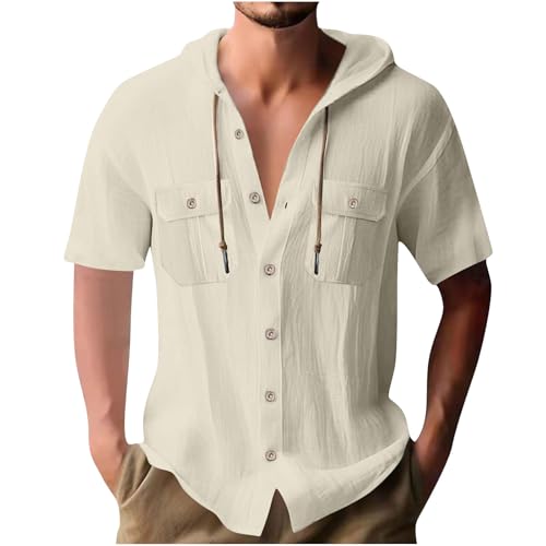 Leinenhemd Herren Baumwolle Leinen Hoodie Einfarbig Hoody Oberteile Knopfleiste Langarm Hemd mit Kapuze Modische Langarmshirt Lockere Sommer Shirt Leichte Sommerhemd Bequem Freizeithemden Leinenhemd Herren Baumwolle Leinen Hoodie Einfarbig Hoody Oberteile Knopfleiste Langarm Hemd mit Kapuze Modische Langarmshirt Lockere Sommer Shirt Leichte Sommerhemd Bequem Freizeithemden von Generic