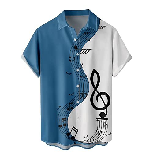 Leinenhemd Herren Hemden Kurzarm Freizeithemd Funky Hawaii Hemd Lässig Button Down Lässig Button Down Sommerhemde Locker Henley Shirt Strand Atmungsaktives Kurzarmhemd Männer von Generic