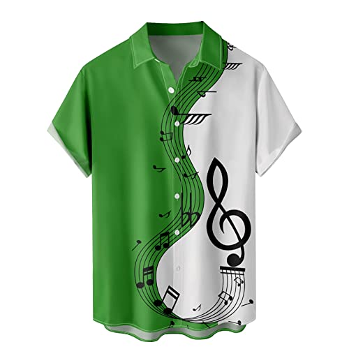 Leinenhemd Herren Hemden Kurzarm Freizeithemd Funky Hawaii Hemd Lässig Button Down Lässig Button Down Sommerhemde Locker Henley Shirt Strand Atmungsaktives Kurzarmhemd Männer von Generic