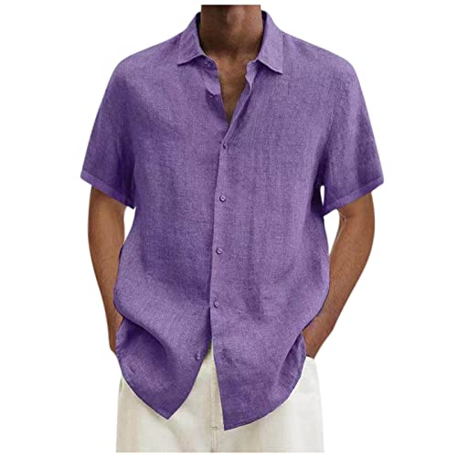 Leinenhemd Herren Kurzarm Hemden Sommer Hemd Baumwolle Leinen Kurzarmhemd Leichte Freizeithemden Einfarbig Herrenhemden Bequeme Sommerhemd Regular Fit Freizeithemd Sale 12 Violett 4XL Leinenhemd Herren Kurzarm Hemden Sommer Hemd Baumwolle Leinen Kurzarmhemd Leichte Freizeithemden Einfarbig Herrenhemden Bequeme Sommerhemd Regular Fit Freizeithemd Sale 12 Violett 4XL von Generic