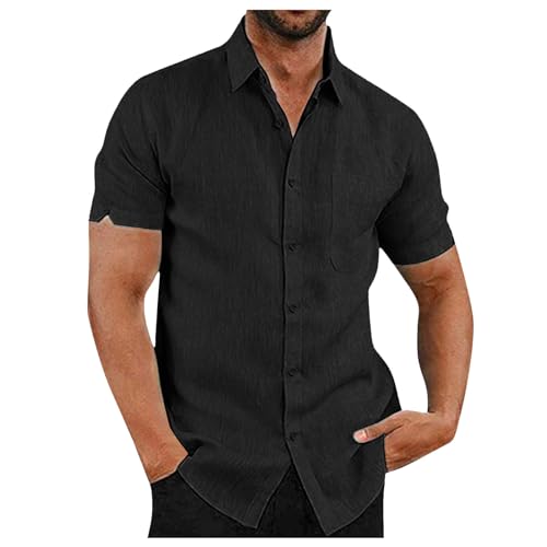 Leinenhemd Herren Sommer Kurzarm Hemden Kläppchenkragen Mode Freizeithemd Comfort Lose Strandhemd Formell Regular Fit Businesshemd Einfarbige Dashing Lässige Shirts Mit Knopfleiste Und Brusttasche Leinenhemd Herren Sommer Kurzarm Hemden Kläppchenkragen Mode Freizeithemd Comfort Lose Strandhemd Formell Regular Fit Businesshemd Einfarbige Dashing Lässige Shirts Mit Knopfleiste Und Brusttasche von Generic