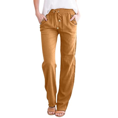Leinenhose Damen Sommer Leicht Freizeithose Einfarbig Strandhose Loose Fit Weite Beine Hose leicht Sommerhose Gerades Bein Bequeme Stoffhose Casual Loose Fit Hosen mit Taschen Leinenhose Damen Sommer Leicht Freizeithose Einfarbig Strandhose Loose Fit Weite Beine Hose leicht Sommerhose Gerades Bein Bequeme Stoffhose Casual Loose Fit Hosen mit Taschen von Generic
